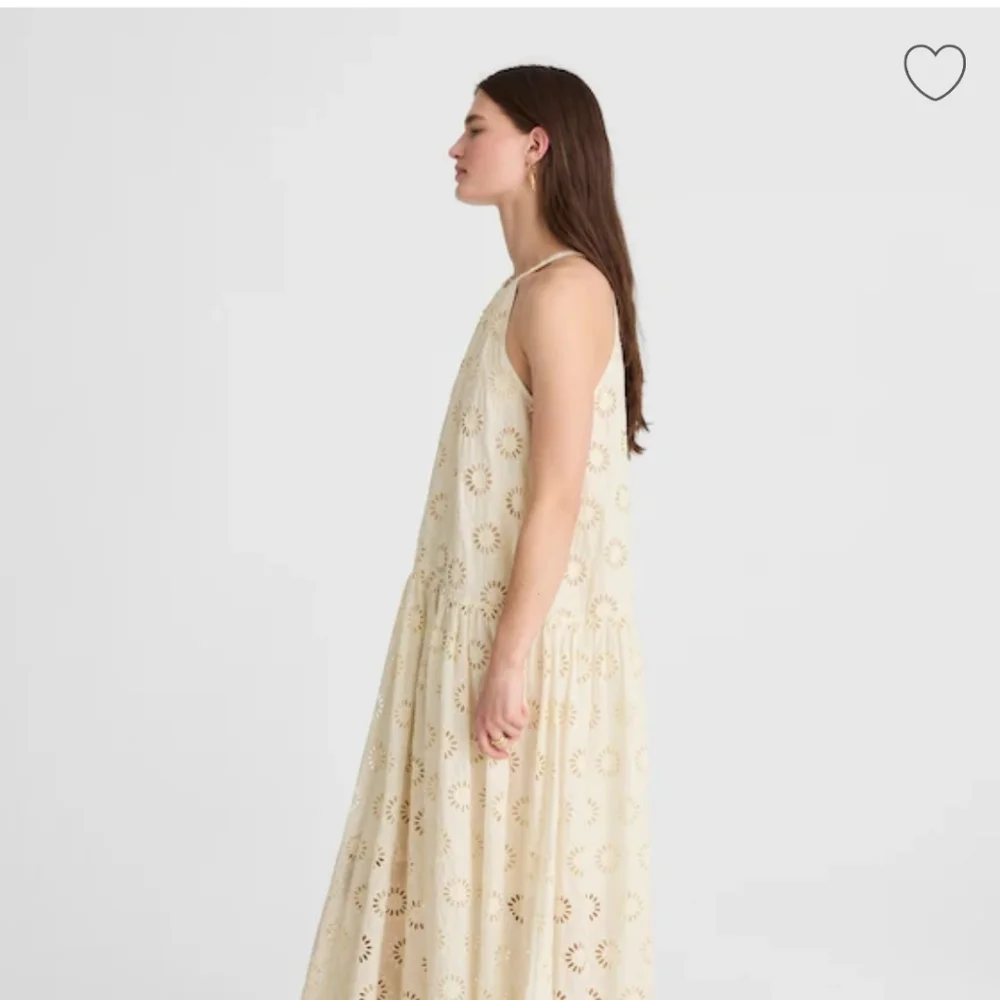 Madewell Cream Eyelet Halter Maxi Dress